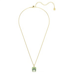 Millenia drop earrings Cushion cut, Green, 18K gold finish